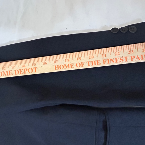 Mani Navy Blue Crepe Wool Solid Classic Blazer Made In Italy 3 Button - Picture 8 of 14